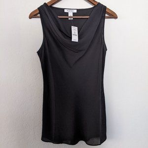 White House Black Market Brand New NWT Black Cowl Neck Professional Tank
